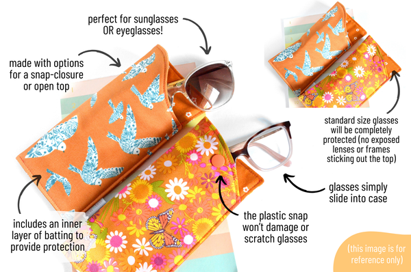 Red Tropical Floral Glasses Case