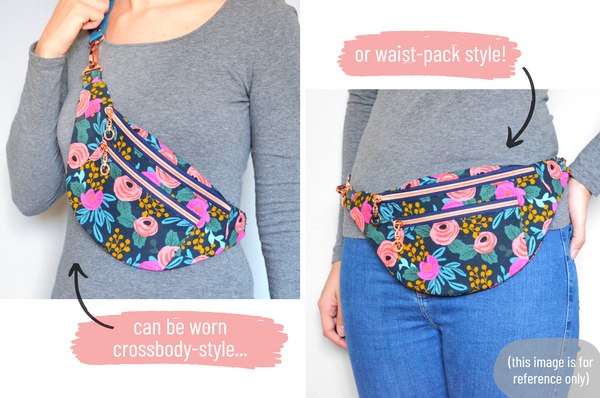 Purple Pressed Floral Fanny Pack