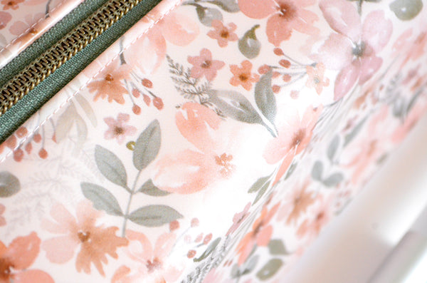 *Jelly Vinyl* Pink Meadow Boxy Toiletry Bag