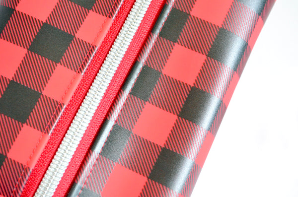 *Jelly Vinyl* Buffalo Plaid Boxy Toiletry Bag