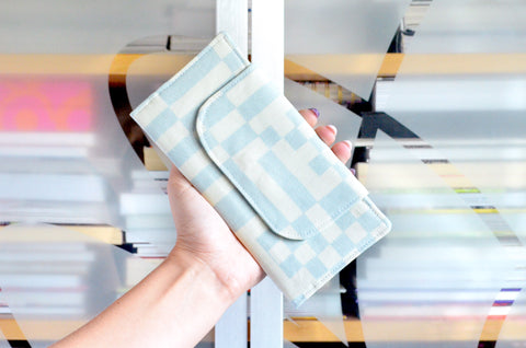 Light Blue Funky Checker Wallet