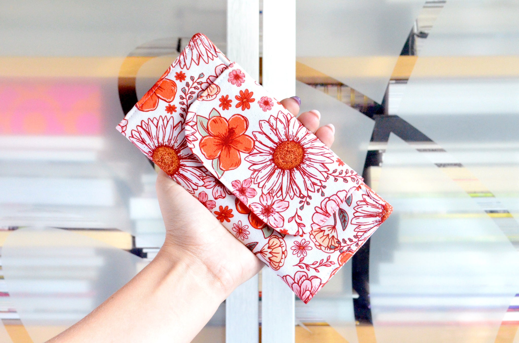 Red Boho Daisy Wallet