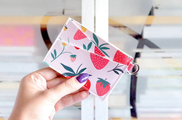 *SAMPLE ITEM* Strawberry Faux-Leather Card Wallet