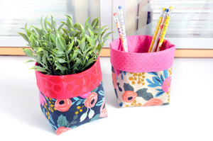 Rifle Paper Co Les Fleurs Fabric Plant Pot