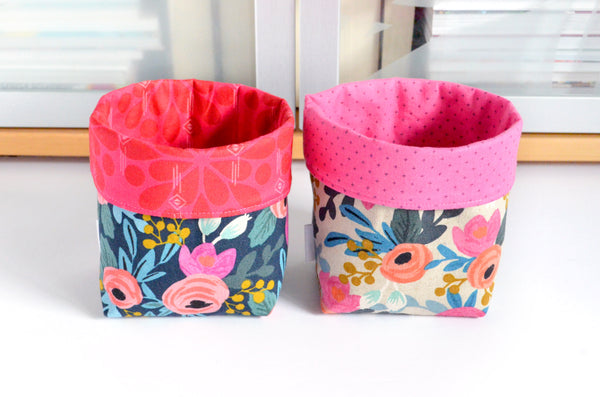 Rifle Paper Co Les Fleurs Fabric Plant Pot