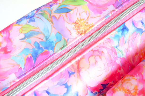 *Jelly Vinyl* Watercolour Bloom Boxy Toiletry Bag