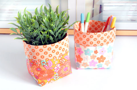 Pink & Orange Floral Plant Pot