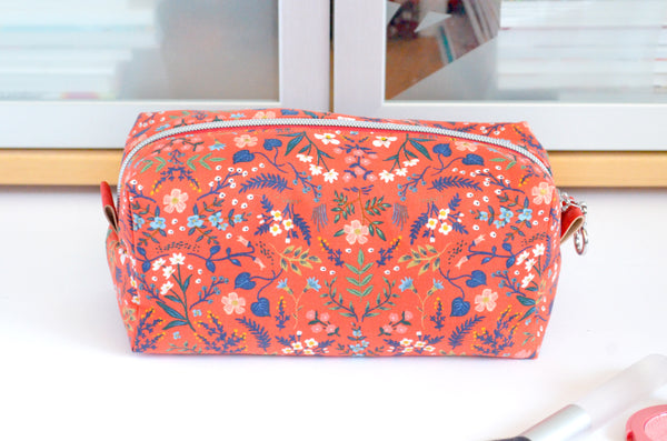 Red Rifle Paper Co Wildwood Floral Boxy Toiletry Bag