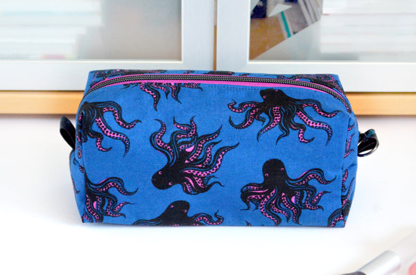 Blue Octopus Boxy Toiletry Bag