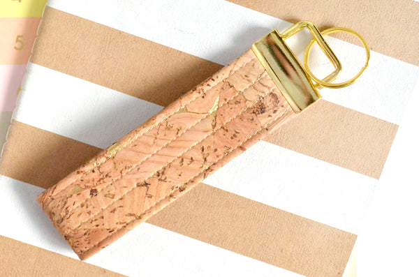 Gilded Bark Cork Leather Keychain