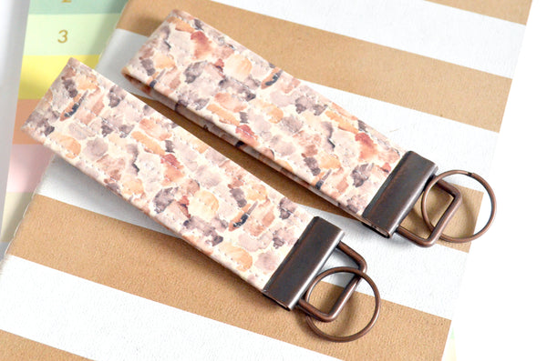 Burnt Watercolour Cork Leather Keychain