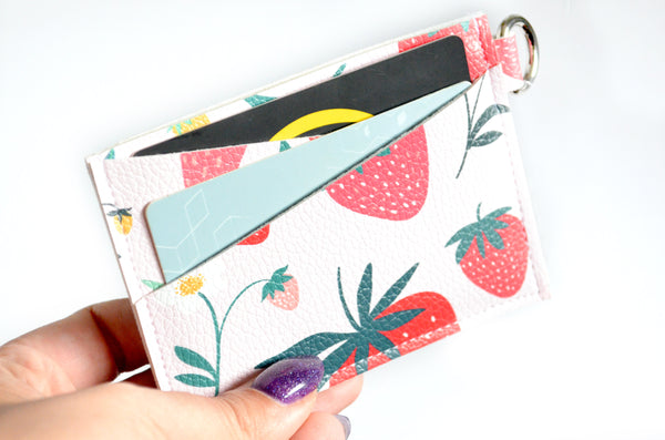 *SAMPLE ITEM* Strawberry Faux-Leather Card Wallet