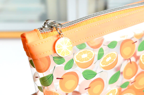 Orange Citrus *Clear & Jelly Vinyl* Cosmetic Bag