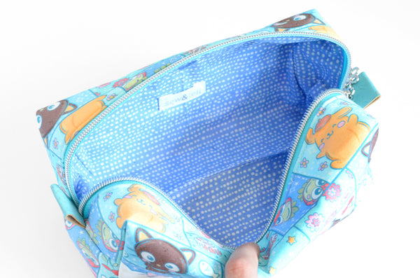 Blue Kitty Boxy Toiletry Bag