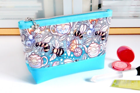 Blue Bumblebee *Clear & Jelly Vinyl* Cosmetic Bag