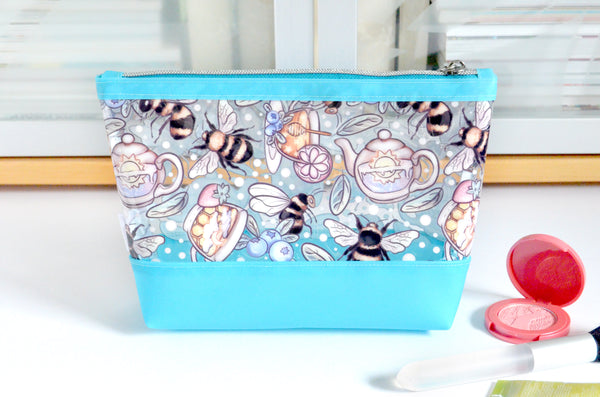 Blue Bumblebee *Clear & Jelly Vinyl* Cosmetic Bag