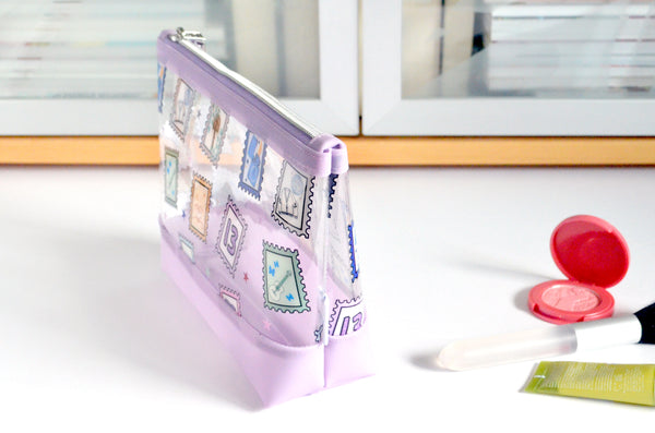 Purple TS Stamps *Clear & Jelly Vinyl* Cosmetic Bag