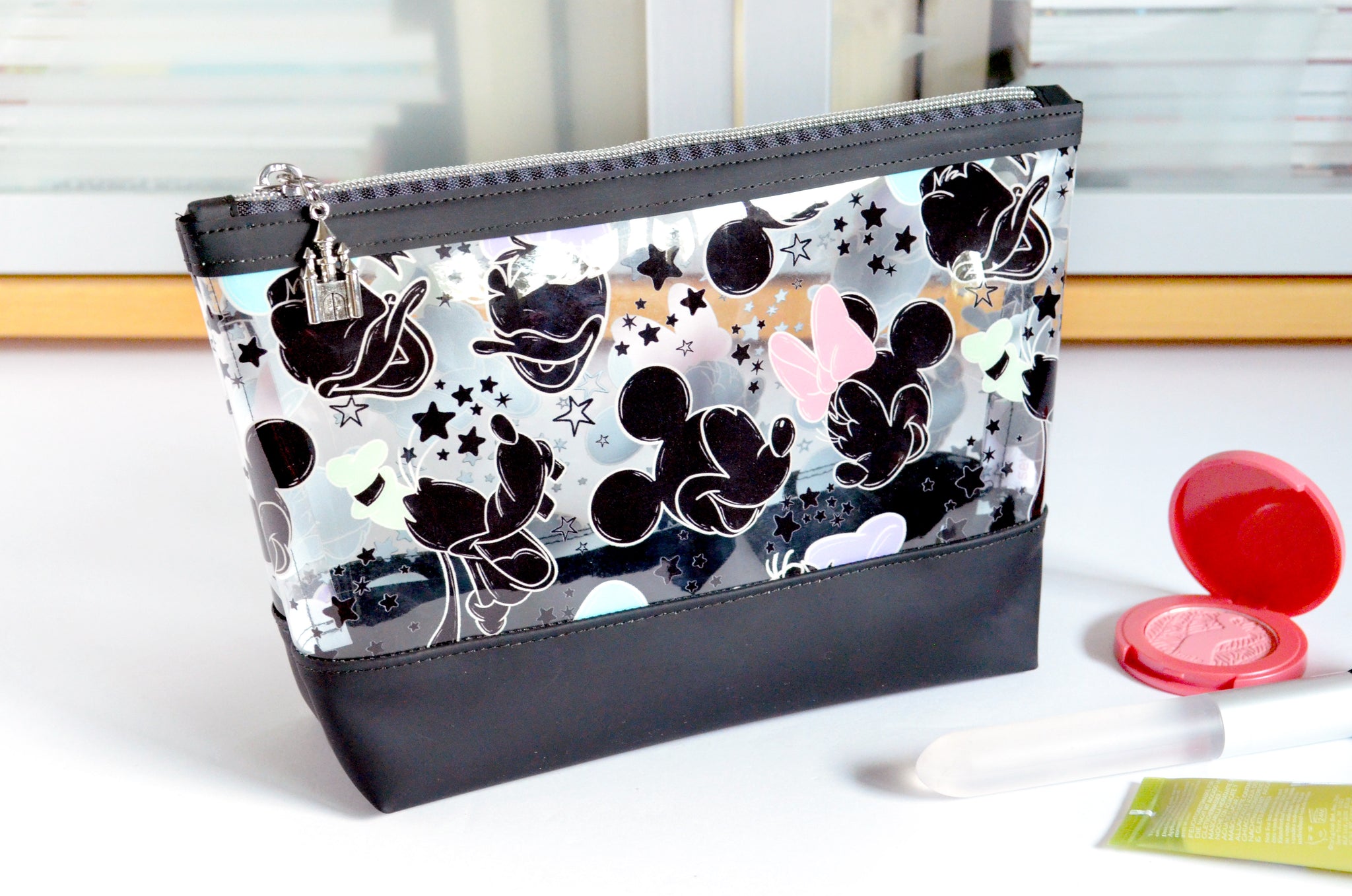 Black Mouse *Clear & Jelly Vinyl* Cosmetic Bag