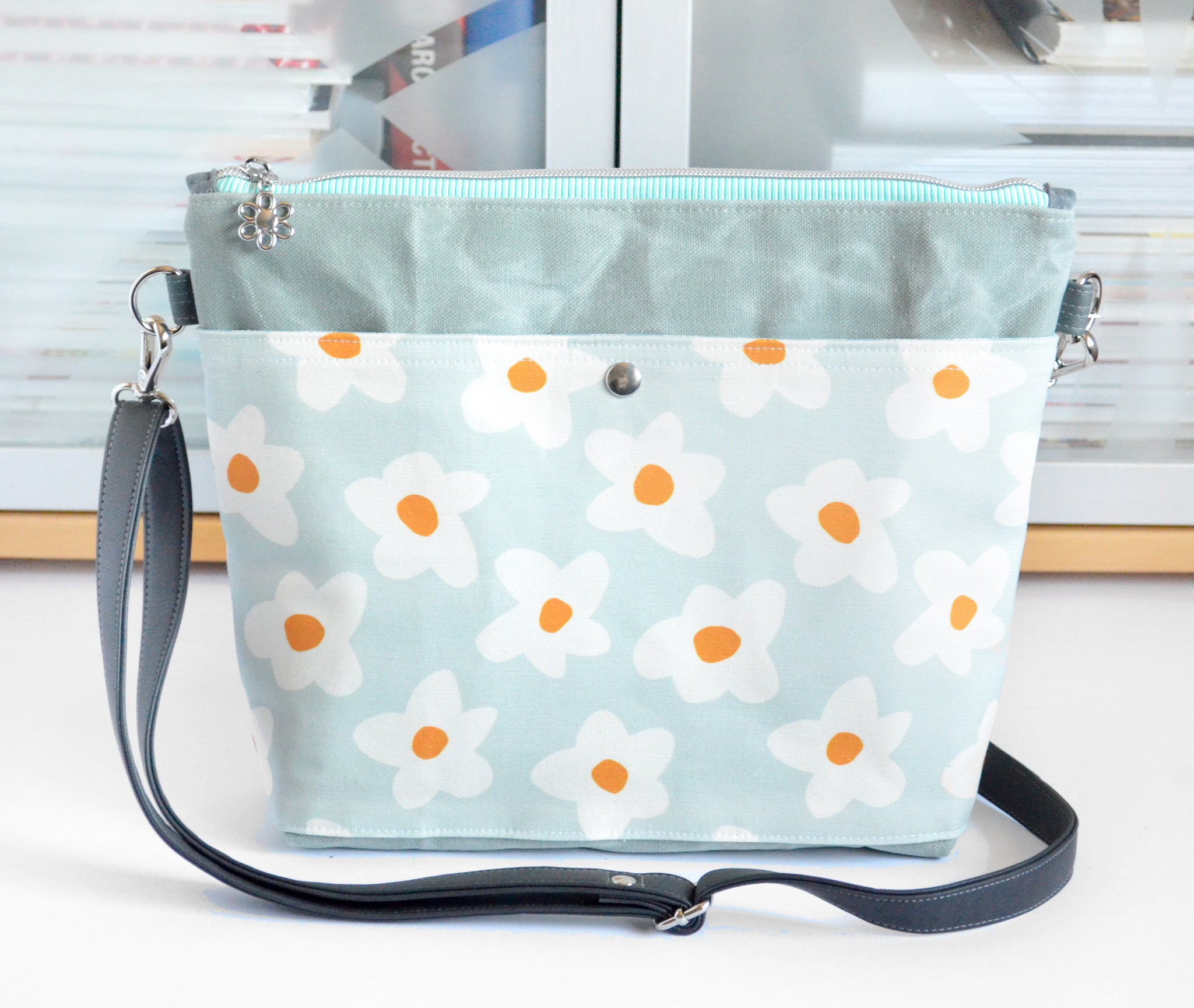 Blue Daisy Crossbody Bag