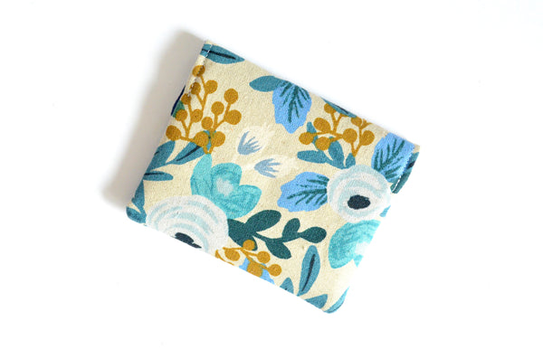 Blue Rifle Paper Co Les Fleurs Mini Leather Snap Wallet