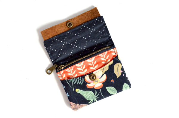 Black Rifle Paper Co Strawberry Fields Leather Snap Wallet