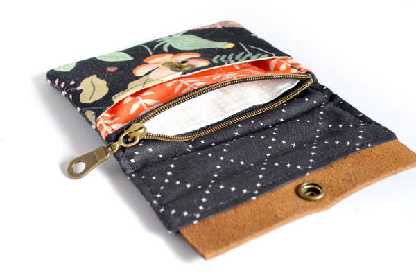 Black Rifle Paper Co Strawberry Fields Leather Snap Wallet