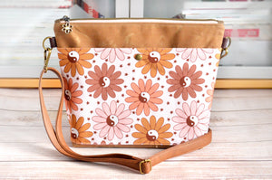 Pink Yin Yang Daisy Crossbody Bag