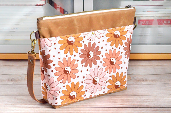 Pink Yin Yang Daisy Crossbody Bag