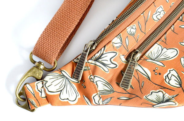 Rust Floral & Butterfly Fanny Pack