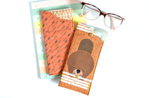 Brown Beaver & Arrows Glasses Case