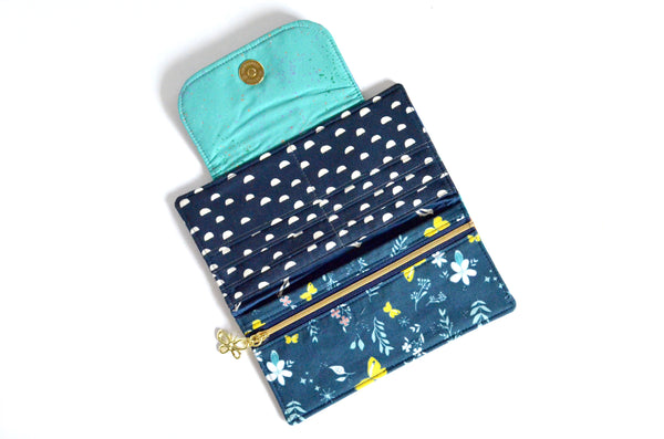 Navy Blue Daisy Wallet