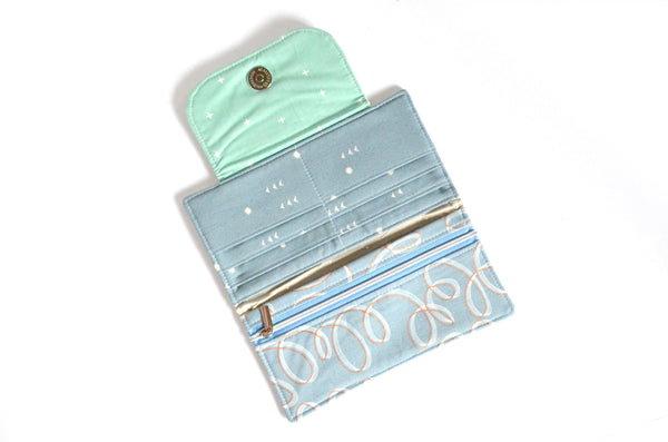 Light Blue Funky Checker Wallet