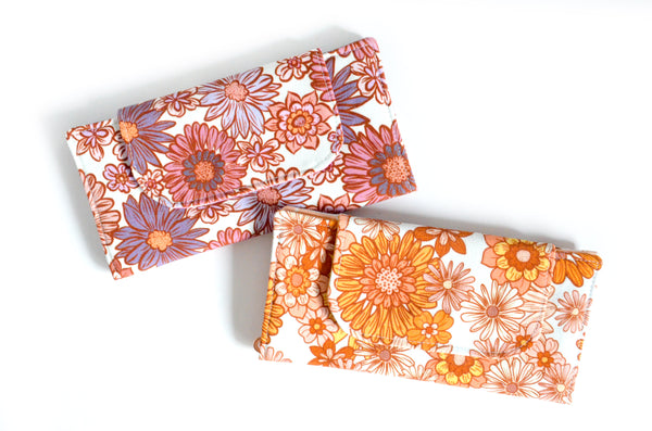 Purple & Orange Golden June Floral Wallet