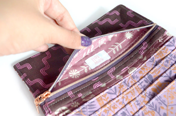 Purple & Orange Golden June Floral Wallet