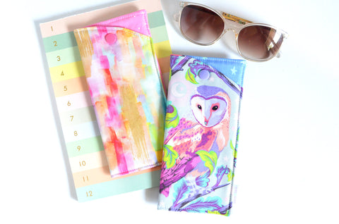 Rainbow Owl Glasses Case