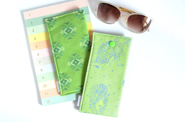 Green Boho Leopard Glasses Case