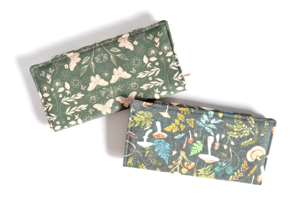 Olive Green Butterfly & Mushroom Woodland Wallet