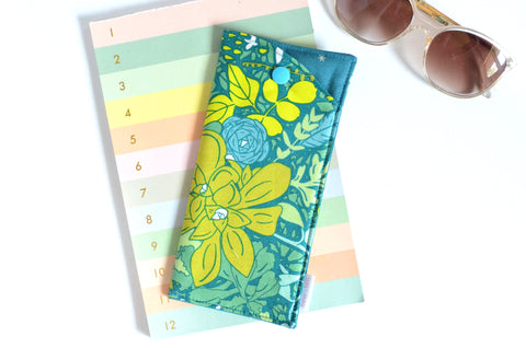 Blue Succulent Glasses Case