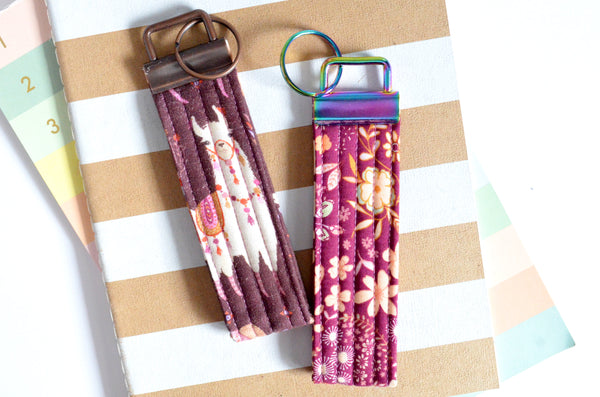 Purple Fabric Keychain