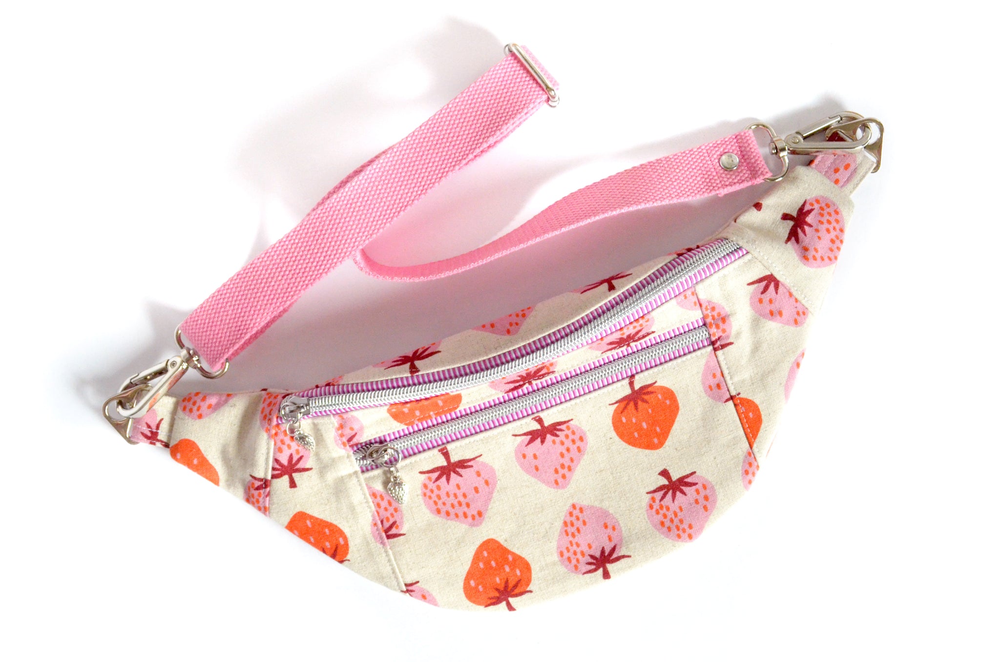 Pink & Beige Strawberry Fanny Pack