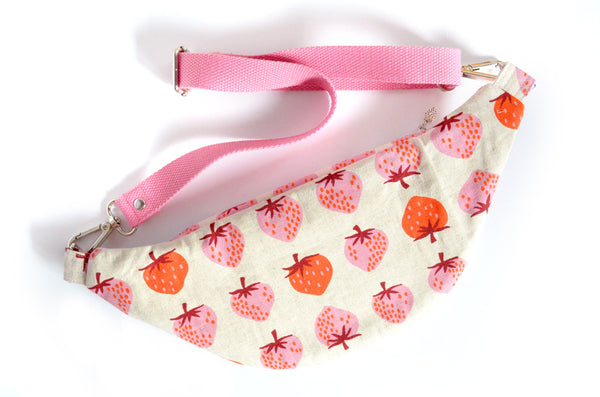 Pink & Beige Strawberry Fanny Pack