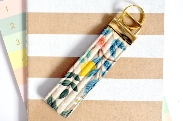 Beige Rifle Paper Co Citrus Fabric Keychain