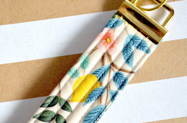 Beige Rifle Paper Co Citrus Fabric Keychain