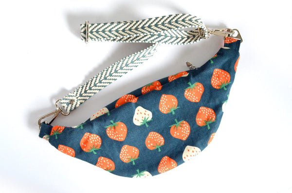 Navy Blue Strawberry Fanny Pack