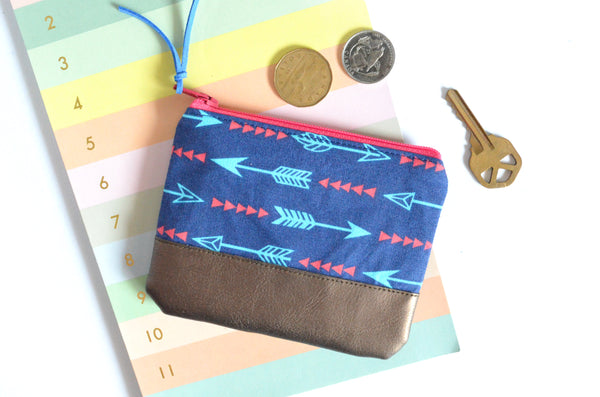 Blue Arrow Coin Purse