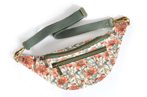 Beige Prairie Lily Fanny Pack