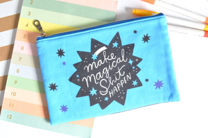 Small Sweary Pouch - Blue "Magical Sh*t"