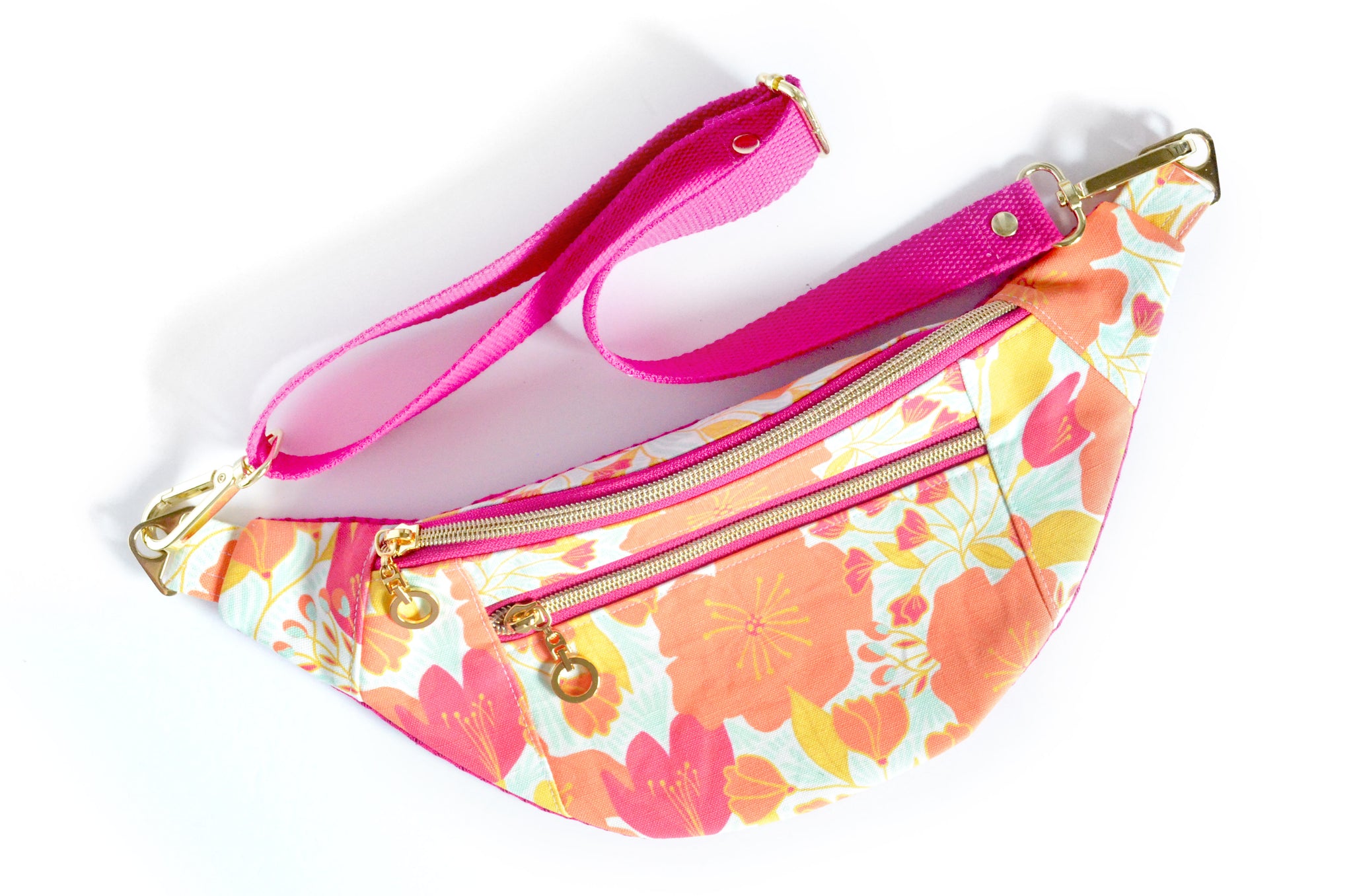 Hot Pink & Orange Floral Fanny Pack