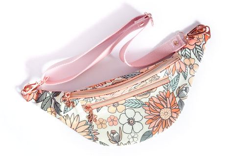 Pink & White Spring Floral Fanny Pack