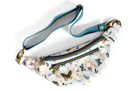 Grey Butterfly Fanny Pack